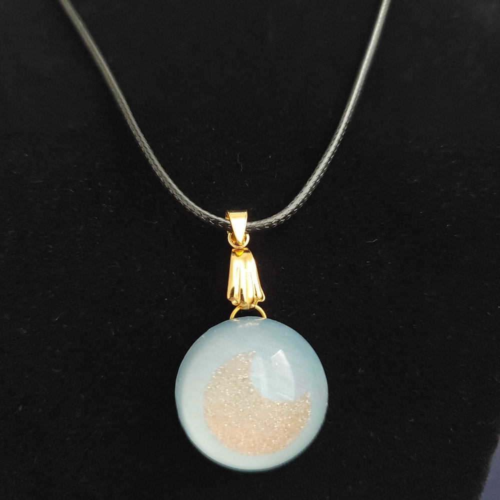 Handmade necklace, Resin Jewelry, Moon Resin Pendant, unique gift ideas